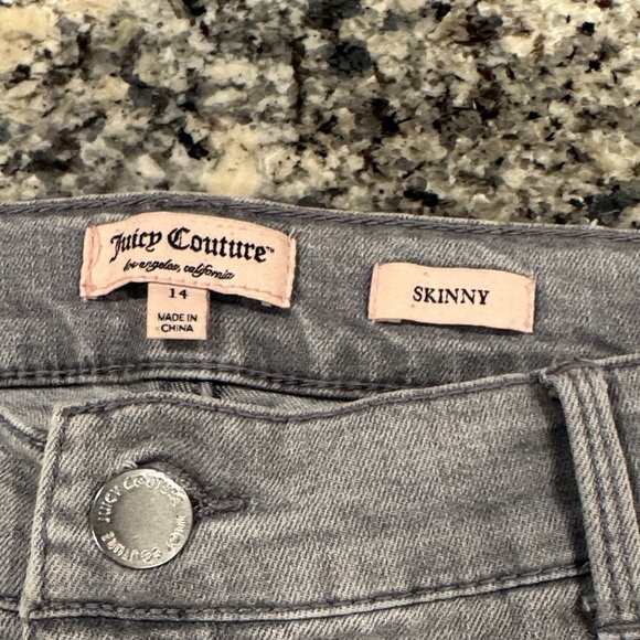 Juicy Couture Y2K Vintage Distressed Gray Women Jeans Size 14 - Picture 5 of 9